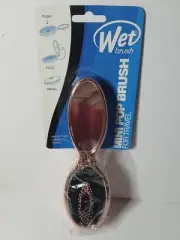 Wet Brush Mini Pop Brush For Travel Folding With Mirror Pink Chrome