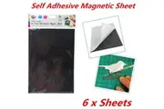 6 x A4 Magnetic Magnet Sheets Self Adhesive Thickness Craft Sheet Material Kids