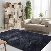 Soft Touch Area Rug 125 x 280 cm Non Shedding Soft and Elegant Carpets Modern Home Decor for Bedrooms Living Room Kids Rooms Decor, Black