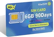 Data Only SIM Card 6GB, Pay as You Go UK SIM Card, 4G SIM Card Compatible with Vodafone Three and O2 Networks, Cellular SIM Card for Security Camera/WiFi Router/Tablet, Activate Needed, No Contract