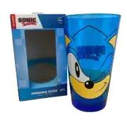 Classic Sonic The Hedgehog Dinking Glass Tinted Blue Pint Cup 16 oz Sega