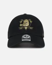 [47 Brand] 47 Brand Anaheim Ducks 'Metallic' 47 Clean Up Strapback Black/gold - Size ONE ONE Black/Gold