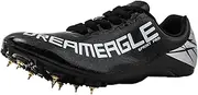 [ZHENSI] Unisex Track and Field Shoes with Spikes Leather Lightweight Kids Aldult Long Jump Running Shoes