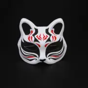 Japanese Mask Half Face Hand-painted Cat Fox Mask Anime Masquerade