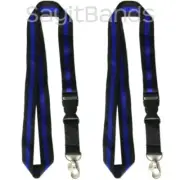 2 LANYARDS & Detachable Key Chain Thin Blue Line Police Officer, Law Enforcement