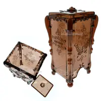 在飛比找PChome24h購物優惠-透明咖蝴蝶抽取式化妝棉盒收納盒