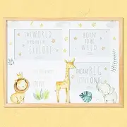 Little Moments 3 Photo Frame, Children's and Baby Memories Frame, Lion Giraffe Elephant Animal Design Nursery Photo Frame, Artistic Photo Frame 6x4, 5x3, 5x3 Photo Wooden Frame