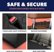 Black DOG Bench Seat Cover Washable Waterproof Scratchproof for Car Truck or SUV