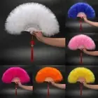Foldable Feather Fan Handheld Fans Costume for 1920s Gatsby Party