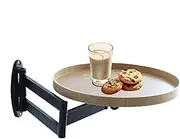 Wall Mounted Table, Rotating Bedside Table, Retractable Floating Desk, 16.93in Fold-Down Wall Stand for Space-Saving Convenience in Living Room, Bedroom, and Study