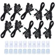 DELight® 10 Pack Power Cord Connector Round Splicer End Cap for LED Rope Light