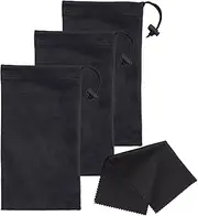 [Mamlyn] Set Of Microfiber Sunglasses Case With Spring Closure For Drawstring