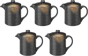 Set of 5 [TA] Yasuragi Juji Baked Tightening (Medium) 16.9 fl oz (500 cc) [6.9 x 4.0 x 5.8 inches (17.4 x 10.2 x 14.8 cm)] | Juitsugi Heat Resistant ABS Resin Heat Resistant Setomonohonpo