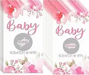 CHEUNGHAO 60 Pack Floral Baby Shower Scratch Off Cards Baby Shower Games Paper Scratch Off Cards Baby Shower Prizes Scratch Off Tickets for Baby Shower Activity Birthday Party Supplies