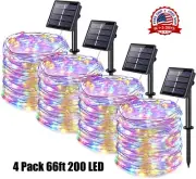 Luces Solares De Navidad Para Exterior Jardin 66ft 200 LED Decoracion 4 pack