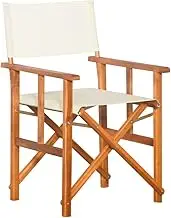 Solid Acacia Wood Director's Chair - Foldable Outdoor Chair for Patio, Garden, Deck, Comfortable Seating, Furniture
