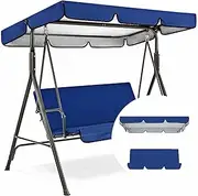 Outdoor Swing Canopy Replacement Cover Swing Cushion Cover 2/3 Seater, Waterproof Garden Seater Sun Shade Porch Hammock Patio Swing Cover (Swing not Included)~/