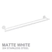 750mm Round Double Towel Rail Rack Bar Wall Mounted 304 stainless steel White