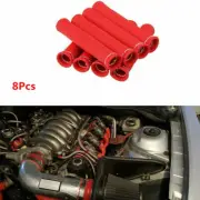 Universal Red Car 8Pcs Spark Plug Wire Boots Heat Shield Protector Sleeve Cover (for: Honda)