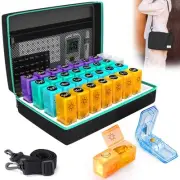 Monthly Pill Organizer 2 Times a Day, 30 Day Pill Box AM PM with Pill Cutter ...