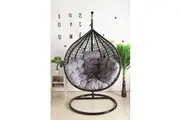 Egg Chair - Black Basket & Grey Cushion