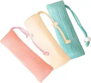 LIFKOME Bathing Soap Bags 3pcs Exfoliating Soap Pouches Saving Pouches Toiletry Storage Bags