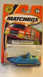 2001 Matchbox Over-Under Rescue Boats Nite Glow Series # 38 of 75 Glows In Dark