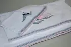NEW Pottery Barn Kids 3 PC Whale Applique BATH HAND WASHCLOTH Towels White Blush