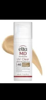 Elta Skincare UV Clear Broad Spectrum SPF 46 Tinted Face Sunscreen-1.7oz NEW.