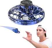 Flying Toy, Inductive Motion Aircraft, Hand Operated Drones for Kids or Adults - Scoot Hands Free Mini Drone Helicopter with 360° Rotating and Shinning LED Lights(Blue)