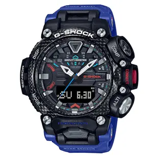 【CASIO】G-SHOCK 飛行錶 藍牙 計步器 碳纖維核心防護 GR-B200-1A2 藍 原廠公司貨