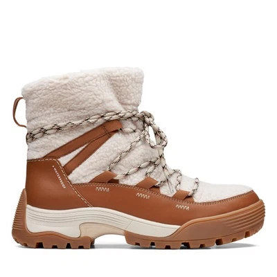 Clarks ATL Hike Up Waterproof 26173408 Womens Beige Leather Hiking Boots 10