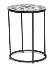 Baxton Studio Kaden Glass Outdoor Side Table