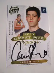 2014 Select AFL Honours Draft Pick Signature DPS19 Cameron Giles (Carlton) card