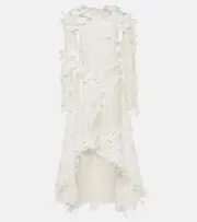 [Zimmermann] Zimmermann Tranquillity linen and silk organza midi dress AU 14 white