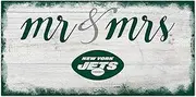 NFL New York Jets Unisex New York Jets Script Mr & Mrs Sign, Team Color, 6 x 12