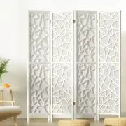4 Panel Artiss Room Divider Screen 162x170cm Clover White