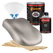 HOT ROD FLATZ Pewter Silver Metallic Quart Kit URETHANE Flat Auto Car Paint Kit