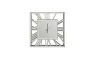 Decorative silver mirrored clock - 60cm