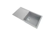 1000x500mm Single Bowl With Drainer Board Granite Kitchen Laundry Sink Top/Flush/Under Mount Concrete Grey