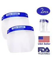 2 PCS!!! Safety Full Face Shield Reusable Washable Protection Cover Face Mask!!!
