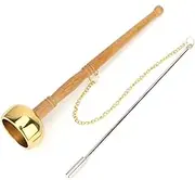 Buddhist Hand Bell,Buddhism Wooden Handle, Bell Singing Scripture Implement Tibetan Monk Bells,Buddhist Brass Hand Bell for Meditation,Tibetan Buddhist Supplies