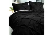 Puffy Quilt Cover Set Black by Accessorize