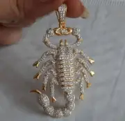 3CT Round Lab-Created Diamond Customize Scorpio Pendant 14K Yellow Gold Finish