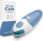 Kitchen Mama Auto 2.0 Electric Can Opener: Refined Blade Opens Almost Any Cans - Automatic, Hands Free, Smooth Edge, Food-Safe, Battery Operated, YES You CAN (Morandi Blue)