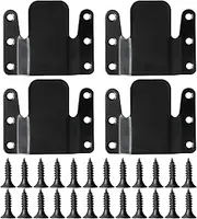 4 Pieces Sofa Couch Beds Connector Clips 78 x 64 x 8 m, Metal Joiners Connecting Pieces Sectional Interlocking Furniture Brackets Corner Sofa Connectors Clip with Screws for Furniture (Black)