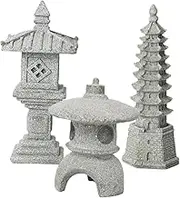 VILLFUL 3pcs Simulated Landscape Wenchang Tower Miniature Stone Landscape Small for Terrarium Decor Oriental Artificial Miniature Shrine Decorations Tiny Home Decor Kit Stone