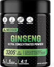 6in1 Panax Ginseng Extract Powder - Blended Ashwagandha Root, Shilajit, Tribulus, Maca Root & Black Pepper - Support Energy Production, Memory & Body Health - 4 Oz