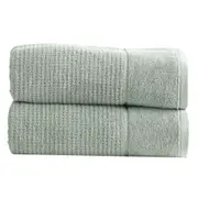 2PK Renee Taylor 650GSM Cambridge 80x160cm Bath Sheet Textured Towel Eucalyptus