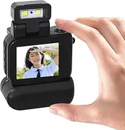 Retro Snap Camera, Portable Chain with Flash Light, 1080P HD Micro DV/Camcorder, Photo and Video Capture Function, with Memory Card(Black,16G)